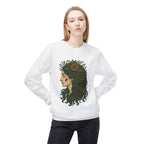 Bohemian Sunflower Fleece Crewneck Sweatshirt, Cozy Sweatshirt, Gift for Her, Artistic Crewneck, Fall Fashion, Nature Lover's Wear