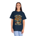 Stay Wild, Be Free Tiger T-Shirt, Unisex Graphic Tee, Nature Lover Gift, Casual Wear, Vintage Style, Eco-Friendly Fashion