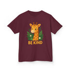 Kids Giraffe Tee - Be Kind T-Shirt, Children's Graphic Tee, Eco-Friendly Cotton Tee, Gift for Kids, Toddler Birthday Shirt