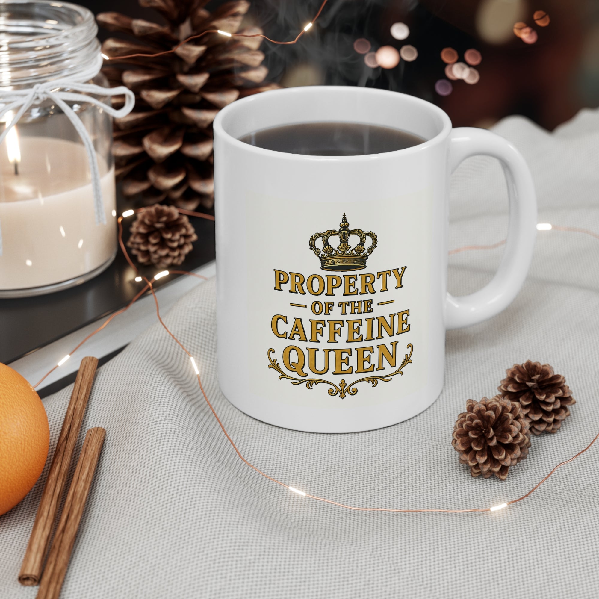 Caffeine Queen Mug: Perfect Gift for Coffee Lovers, Morning Ritual, Tea Lovers, Busy Professionals, Fun Kitchen Decor