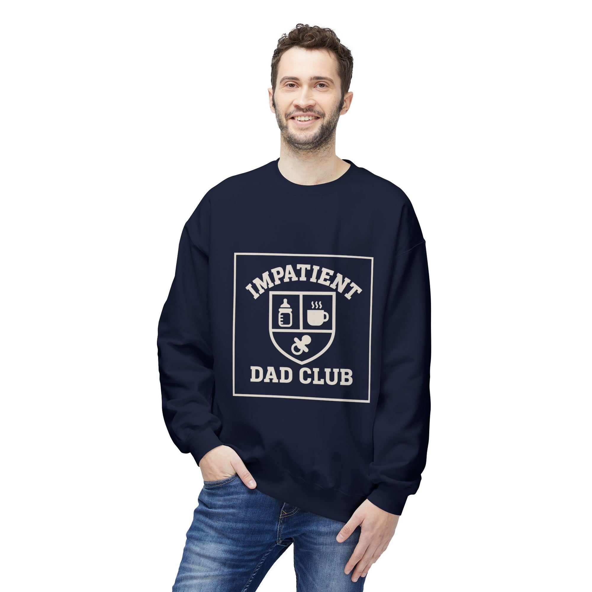 Impatient Dad Club Sweatshirt, Funny Dad Gift, Birthday Crewneck, Soft Fleece Dad Sweater, Perfect for Father's Day, Cozy Casual Wear