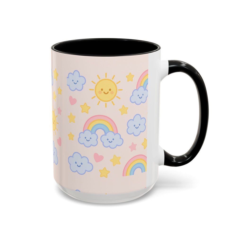 Whimsical Coffee Mug - Rainbow Sunshine Cloud Design, Cute Gift for Kids, Cheerful Home Decor, Perfect for Birthdays, Coffee Lover