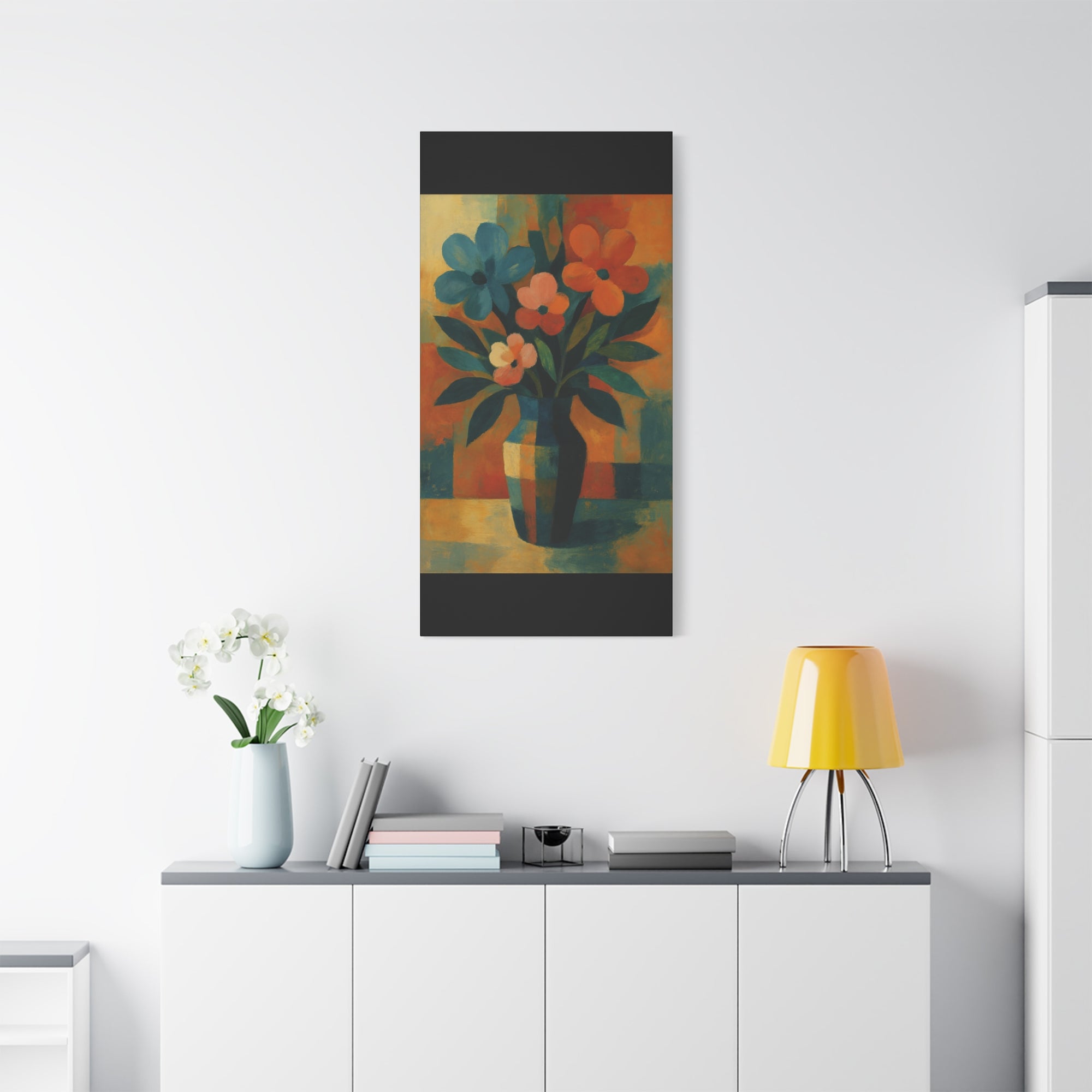 Colorful Floral Wall Art Canvas, Vibrant Home Decor, Flower Painting, Living Room Artwork, Gift for Art Lovers