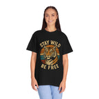 Stay Wild, Be Free Tiger T-Shirt, Unisex Graphic Tee, Nature Lover Gift, Casual Wear, Vintage Style, Eco-Friendly Fashion