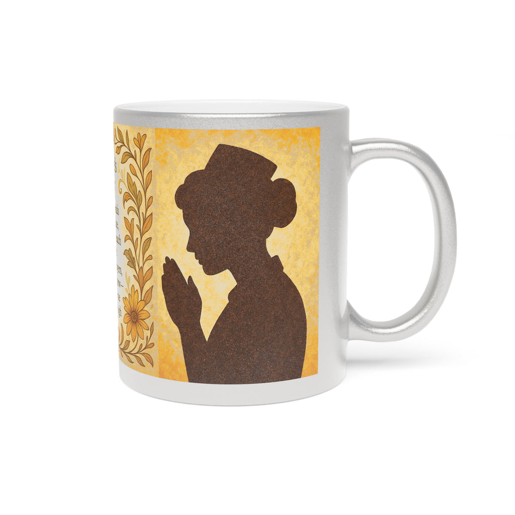 Nurse's Prayer Metallic Mug | Inspirational Gifts for Nurses, Motivational Coffee Cup, Silver/Gold Prayer Mug, Nurses Appreciation Gift