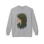 Bohemian Sunflower Fleece Crewneck Sweatshirt, Cozy Sweatshirt, Gift for Her, Artistic Crewneck, Fall Fashion, Nature Lover's Wear