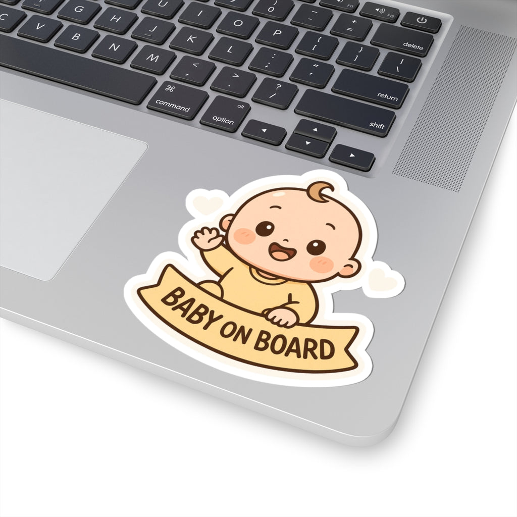 Baby On Board Kiss-Cut Stickers - Cute Baby Decor for Cars, Baby Showers, Nursery, Skateboards, or Fun Gifts