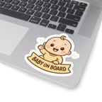 Baby On Board Kiss-Cut Stickers - Cute Baby Decor for Cars, Baby Showers, Nursery, Skateboards, or Fun Gifts
