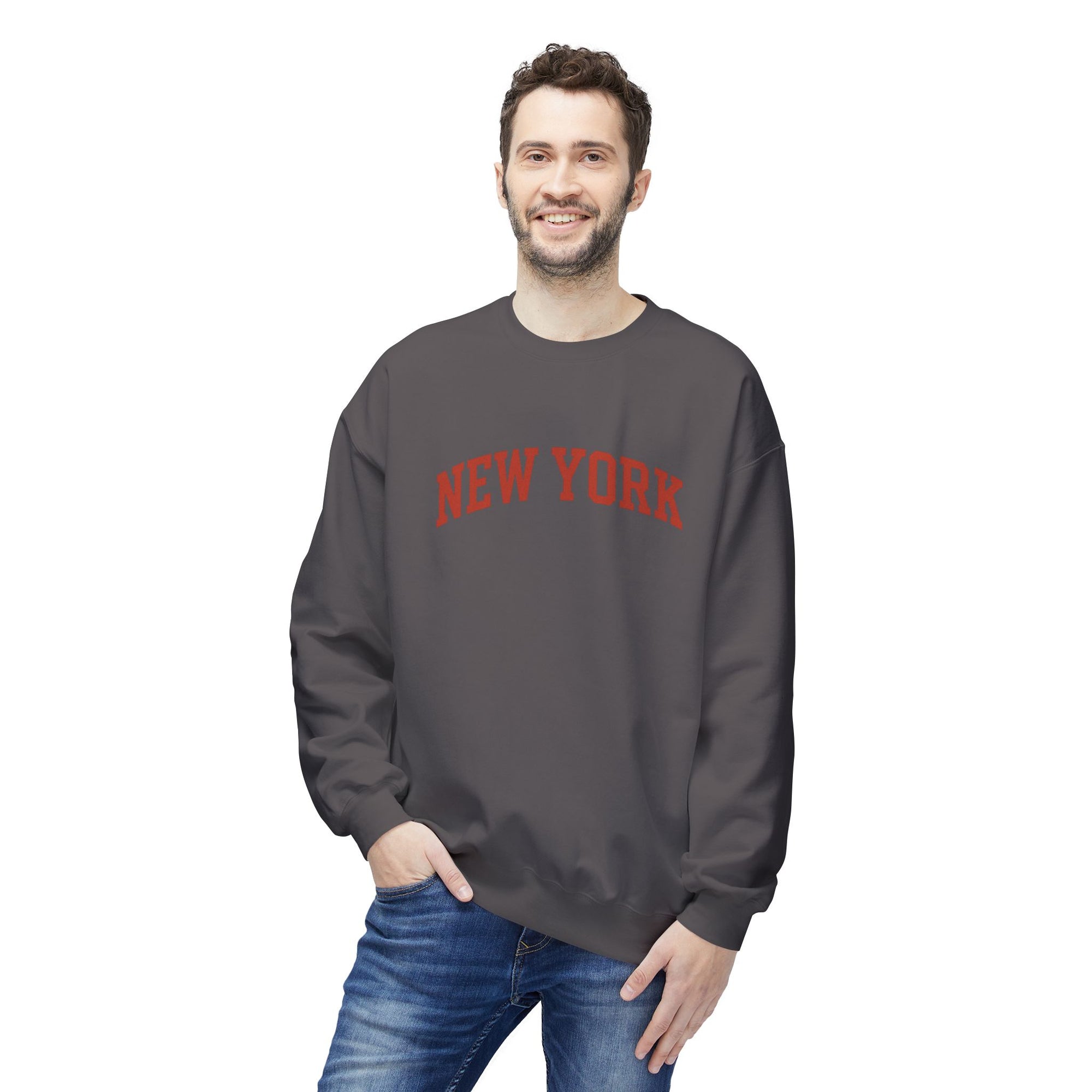 New York Love Unisex Crewneck Sweatshirt, Casual Fleece Sweatshirt, Cozy Streetwear, Gift for NYC Lovers, Fall Fashion, Comfortable Sweater