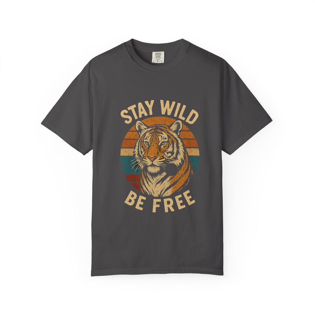 Stay Wild, Be Free Tiger T-Shirt, Unisex Graphic Tee, Nature Lover Gift, Casual Wear, Vintage Style, Eco-Friendly Fashion