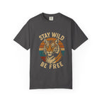 Stay Wild, Be Free Tiger T-Shirt, Unisex Graphic Tee, Nature Lover Gift, Casual Wear, Vintage Style, Eco-Friendly Fashion
