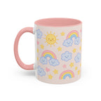 Whimsical Coffee Mug - Rainbow Sunshine Cloud Design, Cute Gift for Kids, Cheerful Home Decor, Perfect for Birthdays, Coffee Lover