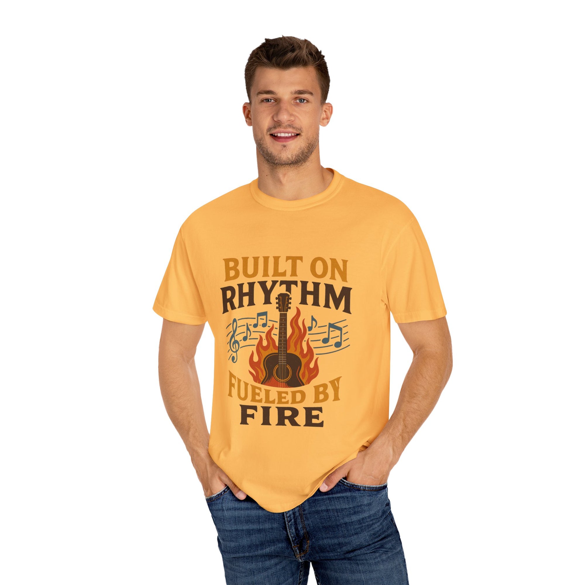Rhythmic Fire T-Shirt, Music Lover Tee, Festival Apparel, Unisex Gift, Casual Wear, Band Merchandise