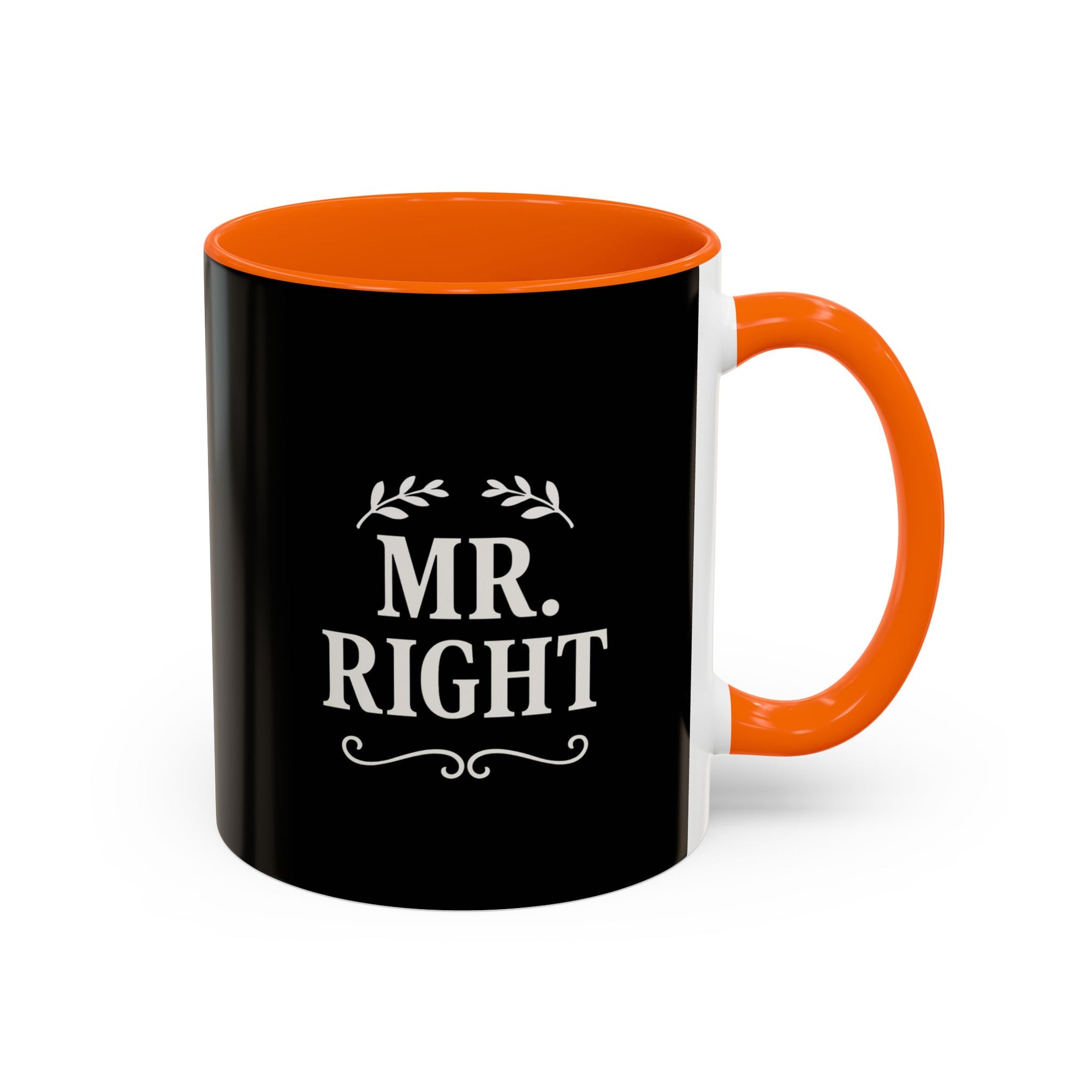 Mr. Right Accent Coffee Mug - Perfect Gift for Him, Engagement, Wedding, Anniversary, Romantic Coffee Lover