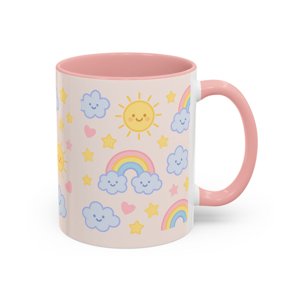 Whimsical Coffee Mug - Rainbow Sunshine Cloud Design, Cute Gift for Kids, Cheerful Home Decor, Perfect for Birthdays, Coffee Lover
