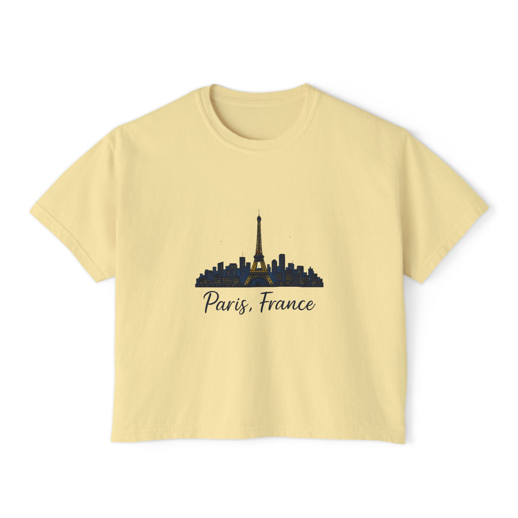 Paris Skyline Women's Boxy Tee | Cute Paris Shirt, Travel Tee, Gift for Paris Lovers, Adventure T-Shirt, Vacation Style