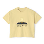 Paris Skyline Women's Boxy Tee | Cute Paris Shirt, Travel Tee, Gift for Paris Lovers, Adventure T-Shirt, Vacation Style
