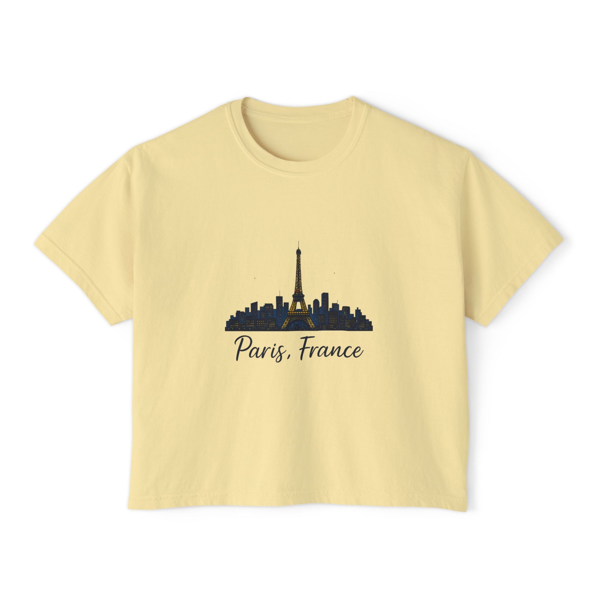 Paris Skyline Women's Boxy Tee | Cute Paris Shirt, Travel Tee, Gift for Paris Lovers, Adventure T-Shirt, Vacation Style