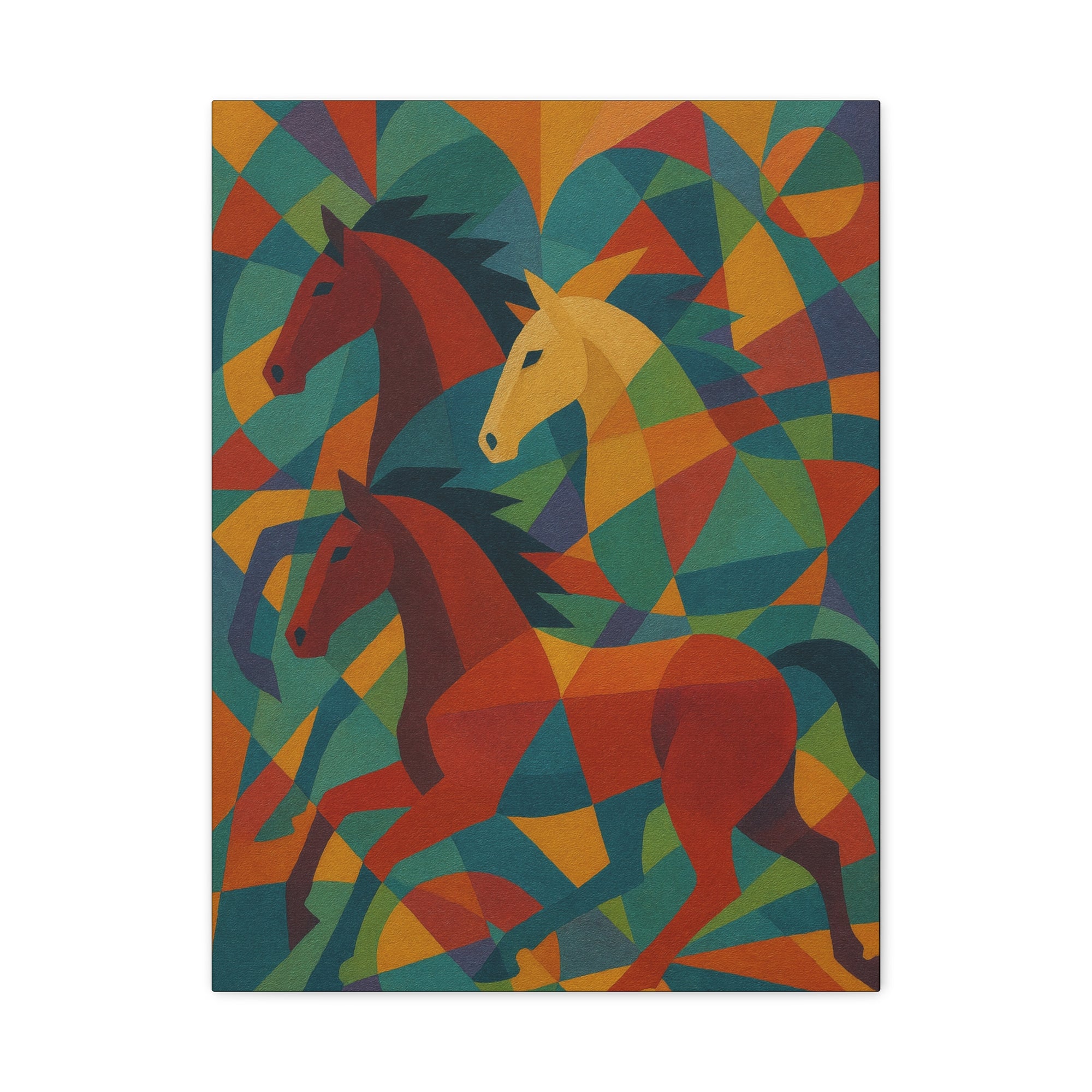 Colorful Horse Art Canvas Print, Vibrant Wall Decor for Horse Lovers, Modern Home Art, Unique Gift for Animal Enthusiasts, Equestrian Decor