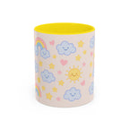 Whimsical Coffee Mug - Rainbow Sunshine Cloud Design, Cute Gift for Kids, Cheerful Home Decor, Perfect for Birthdays, Coffee Lover