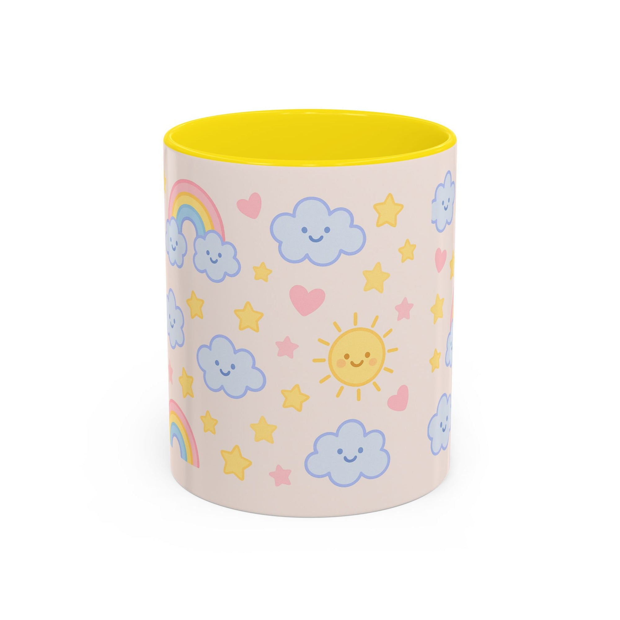 Whimsical Coffee Mug - Rainbow Sunshine Cloud Design, Cute Gift for Kids, Cheerful Home Decor, Perfect for Birthdays, Coffee Lover