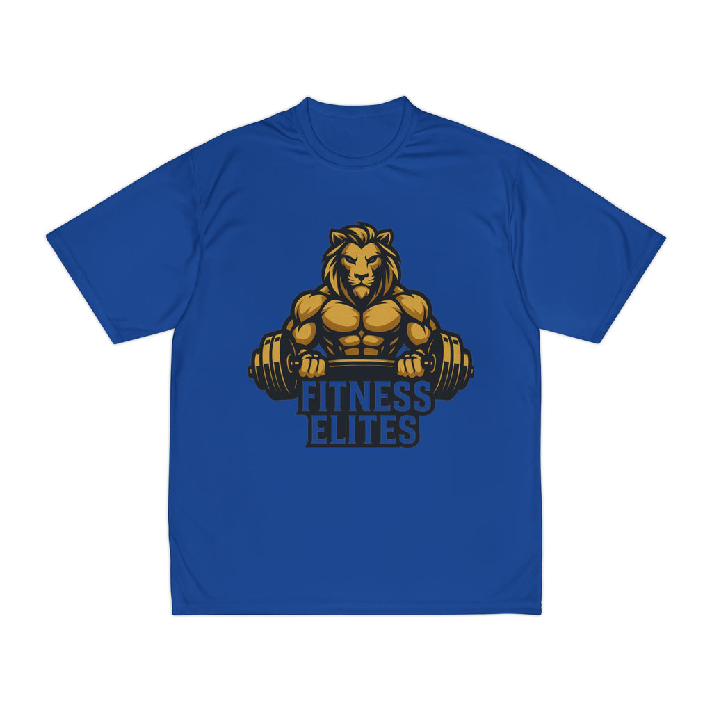 Fitness Elites Lion Weightlifting Graphic Performance T-Shirt – Gym Workout Dry-Fit Tee for Bodybuilders and Athletes