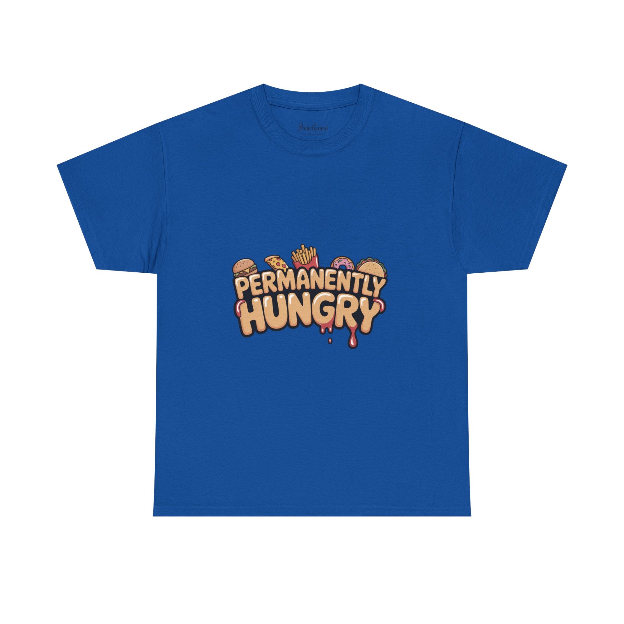 Permanently Hungry Tee, Funny Unisex Cotton T-Shirt, Gift for Food Lovers, Casual Wear, Quirky Humor Apparel
