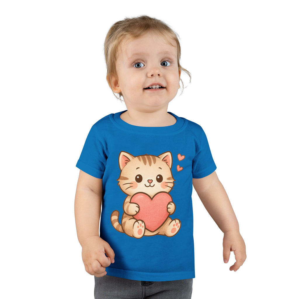 Cute Cat Love Toddler T-Shirt, Kids Cute Cat Tee, Baby Shower Gift, Toddler Birthday Gift, Pet Lover Shirt, Cute Animal Apparel