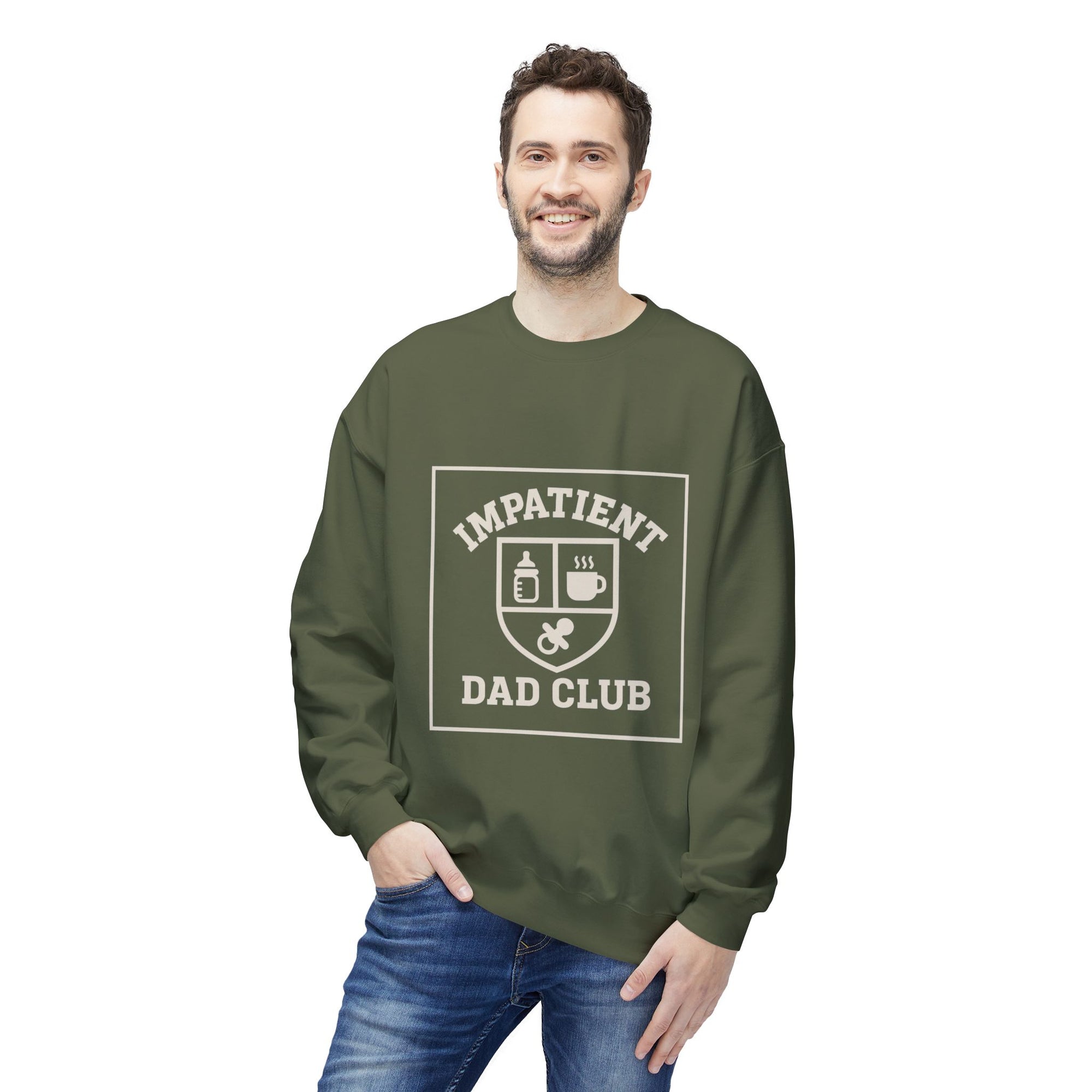 Impatient Dad Club Sweatshirt, Funny Dad Gift, Birthday Crewneck, Soft Fleece Dad Sweater, Perfect for Father's Day, Cozy Casual Wear