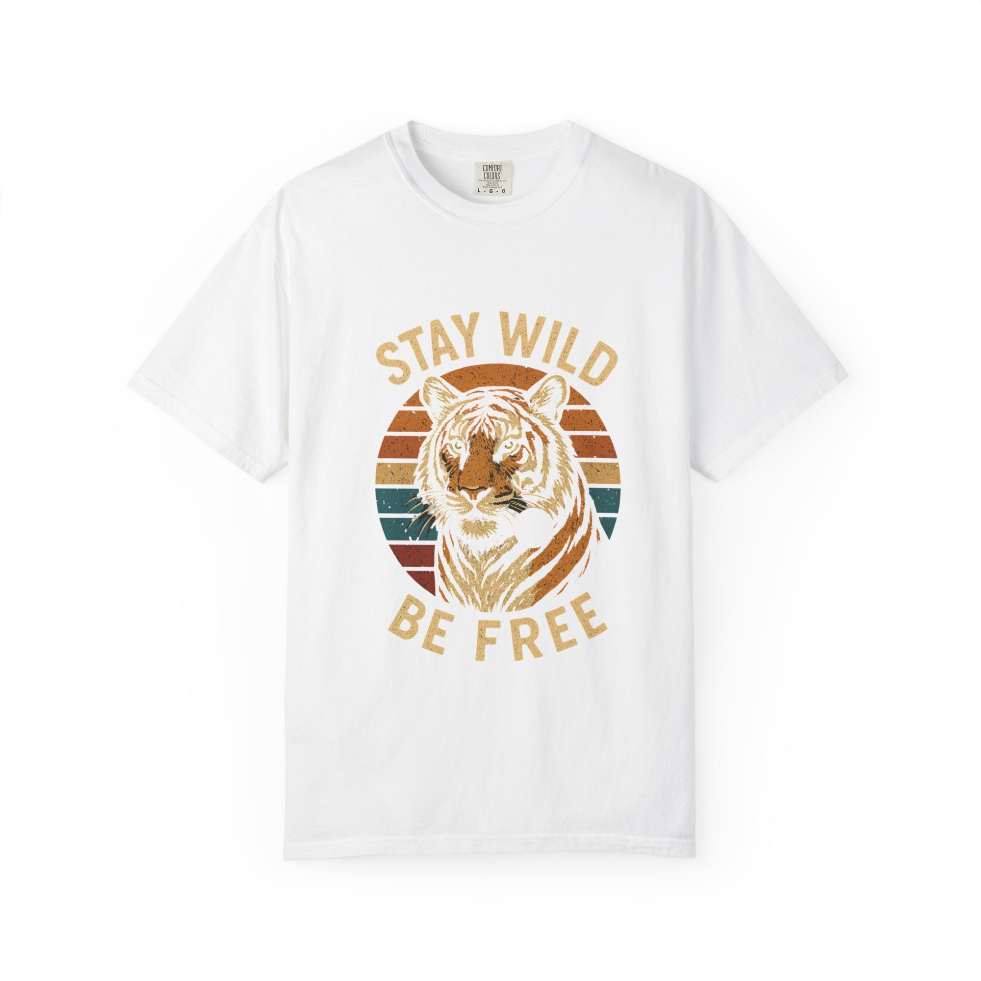 Stay Wild, Be Free Tiger T-Shirt, Unisex Graphic Tee, Nature Lover Gift, Casual Wear, Vintage Style, Eco-Friendly Fashion
