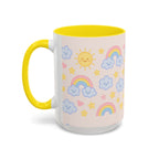 Whimsical Coffee Mug - Rainbow Sunshine Cloud Design, Cute Gift for Kids, Cheerful Home Decor, Perfect for Birthdays, Coffee Lover