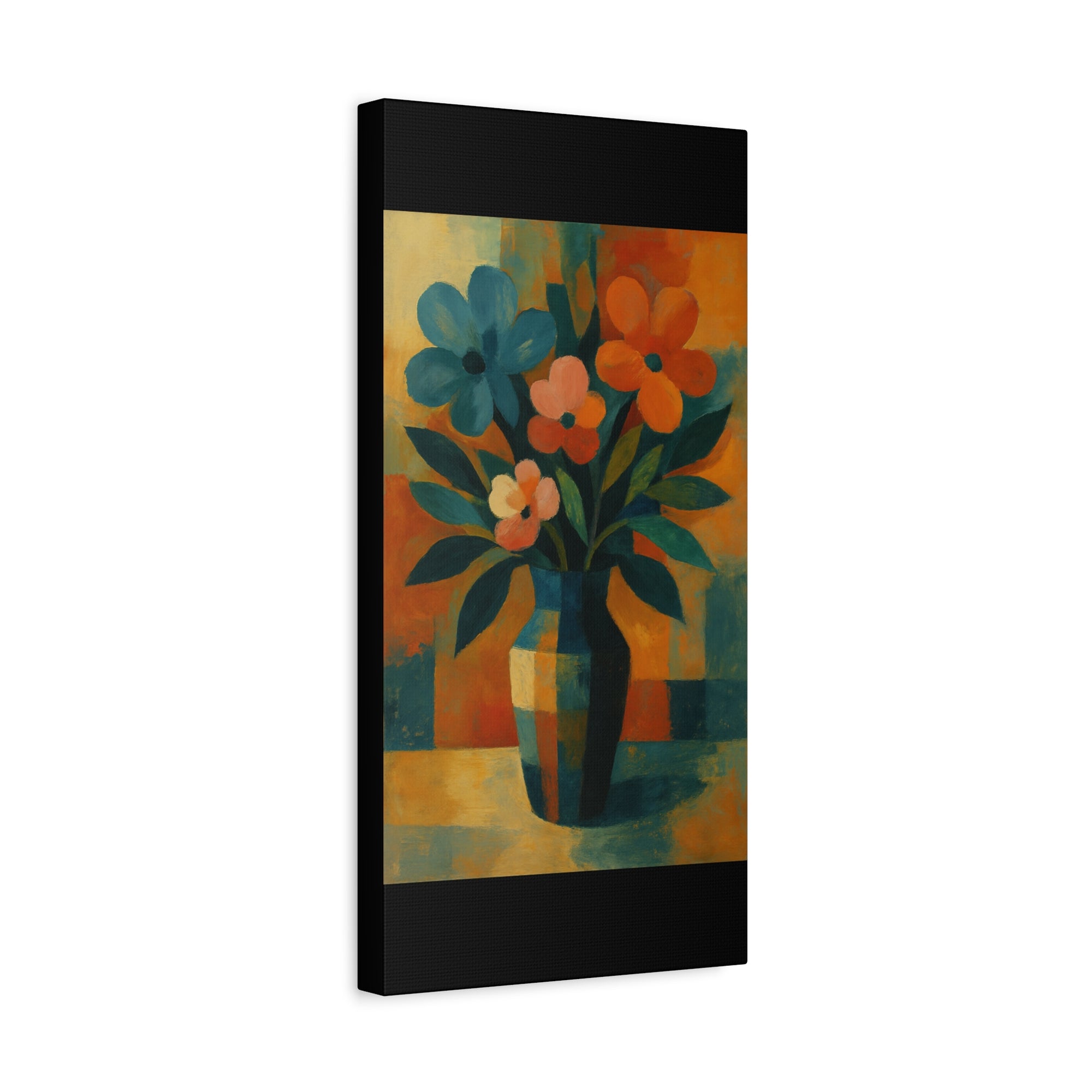 Colorful Floral Wall Art Canvas, Vibrant Home Decor, Flower Painting, Living Room Artwork, Gift for Art Lovers