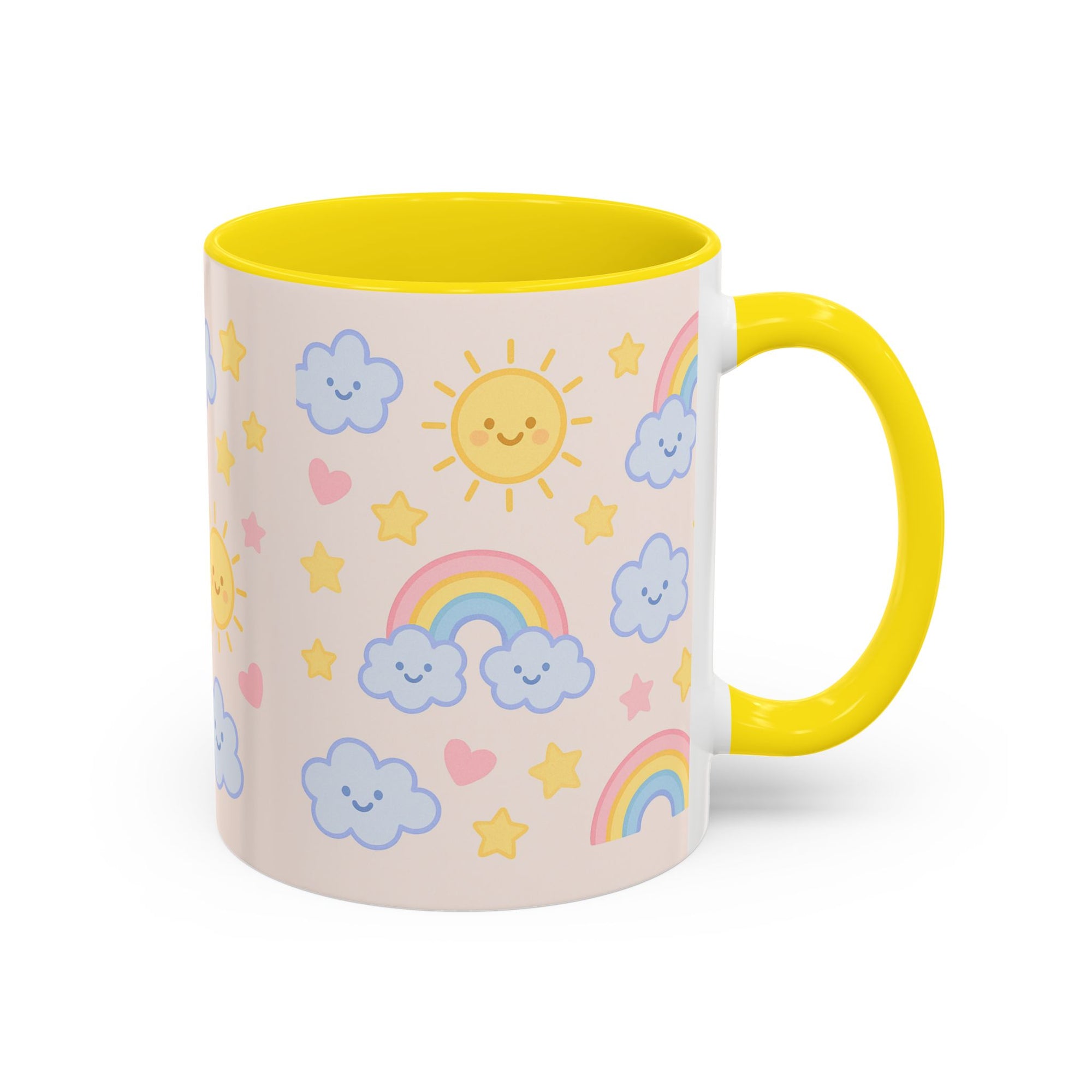 Whimsical Coffee Mug - Rainbow Sunshine Cloud Design, Cute Gift for Kids, Cheerful Home Decor, Perfect for Birthdays, Coffee Lover