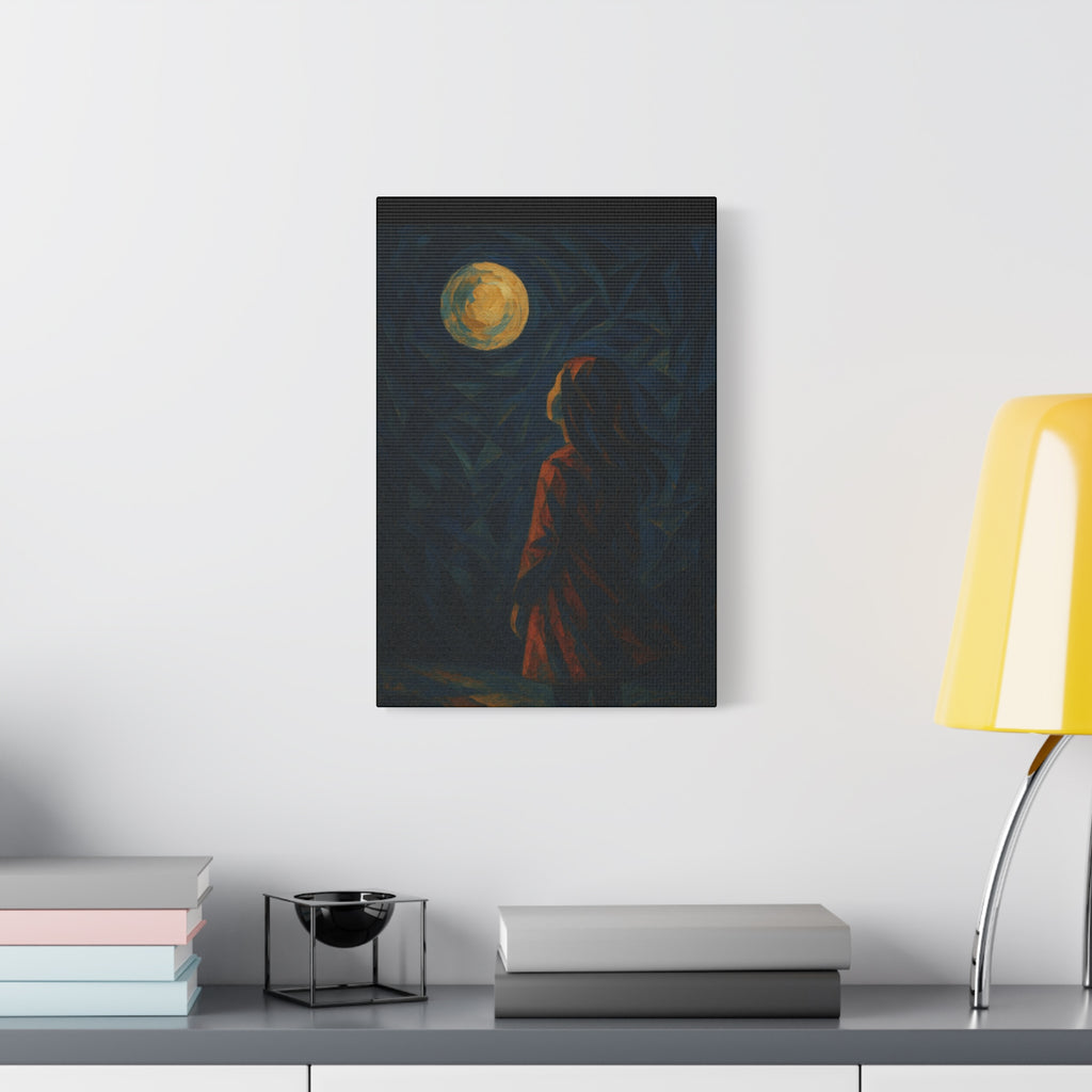 Canvas Wall Art - Serene Nightscape, Inspirational Home Decor, Modern Wall Hanging, Gift for Art Lovers, Bedroom Decor
