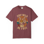 Stay Wild, Be Free Tiger T-Shirt, Unisex Graphic Tee, Nature Lover Gift, Casual Wear, Vintage Style, Eco-Friendly Fashion