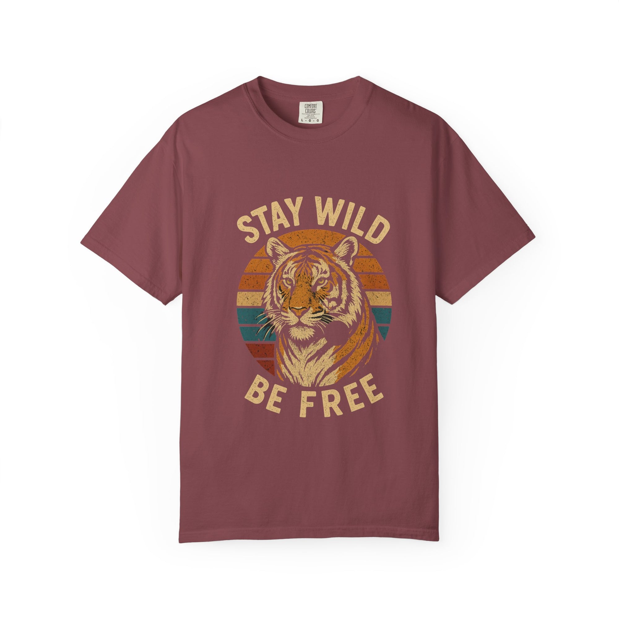 Stay Wild, Be Free Tiger T-Shirt, Unisex Graphic Tee, Nature Lover Gift, Casual Wear, Vintage Style, Eco-Friendly Fashion