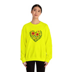 Floral Heart Sweatshirt, Cozy Crewneck, Gift for Her, Layering Essential, Casual Wear, Spring Fashion