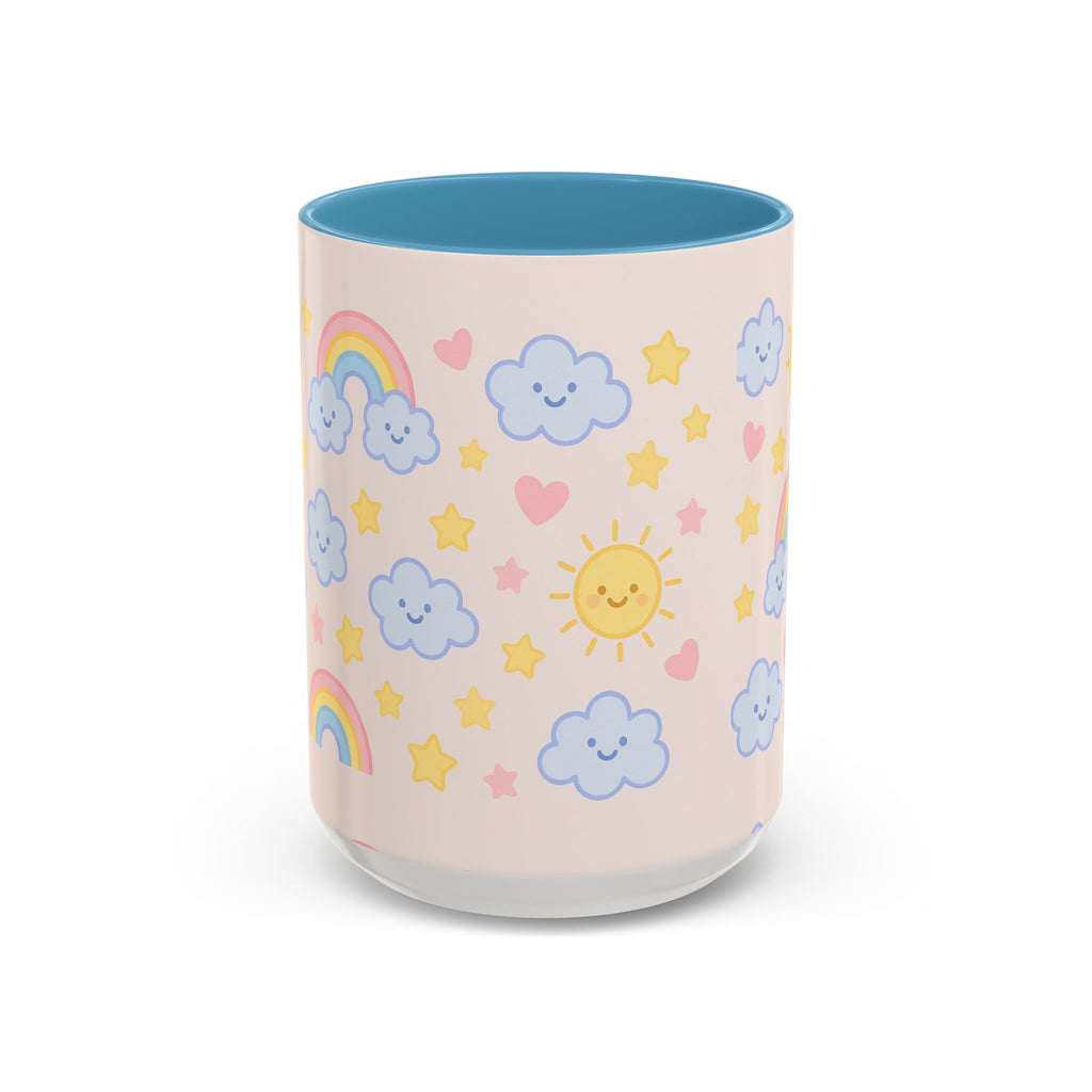 Whimsical Coffee Mug - Rainbow Sunshine Cloud Design, Cute Gift for Kids, Cheerful Home Decor, Perfect for Birthdays, Coffee Lover
