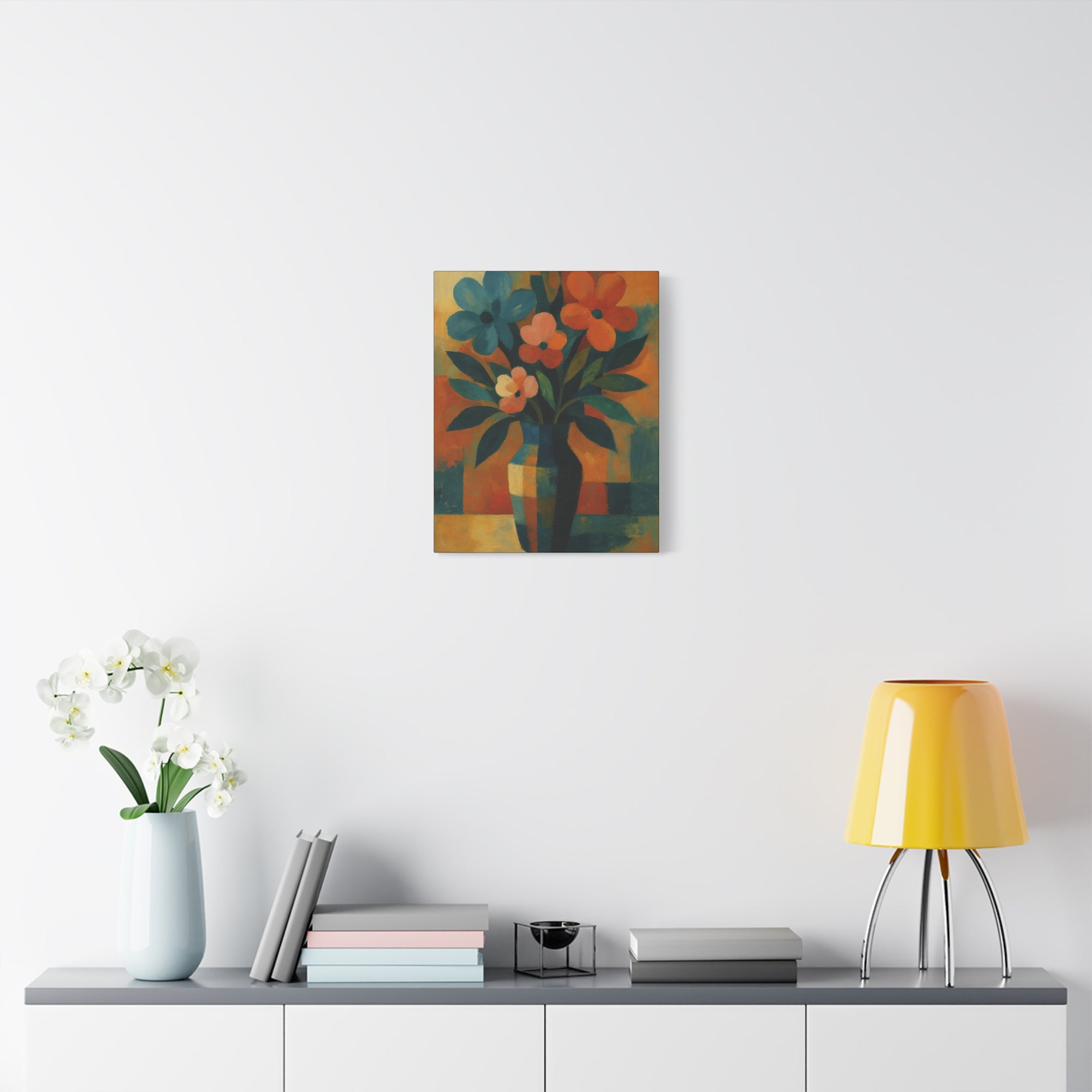 Colorful Floral Wall Art Canvas, Vibrant Home Decor, Flower Painting, Living Room Artwork, Gift for Art Lovers