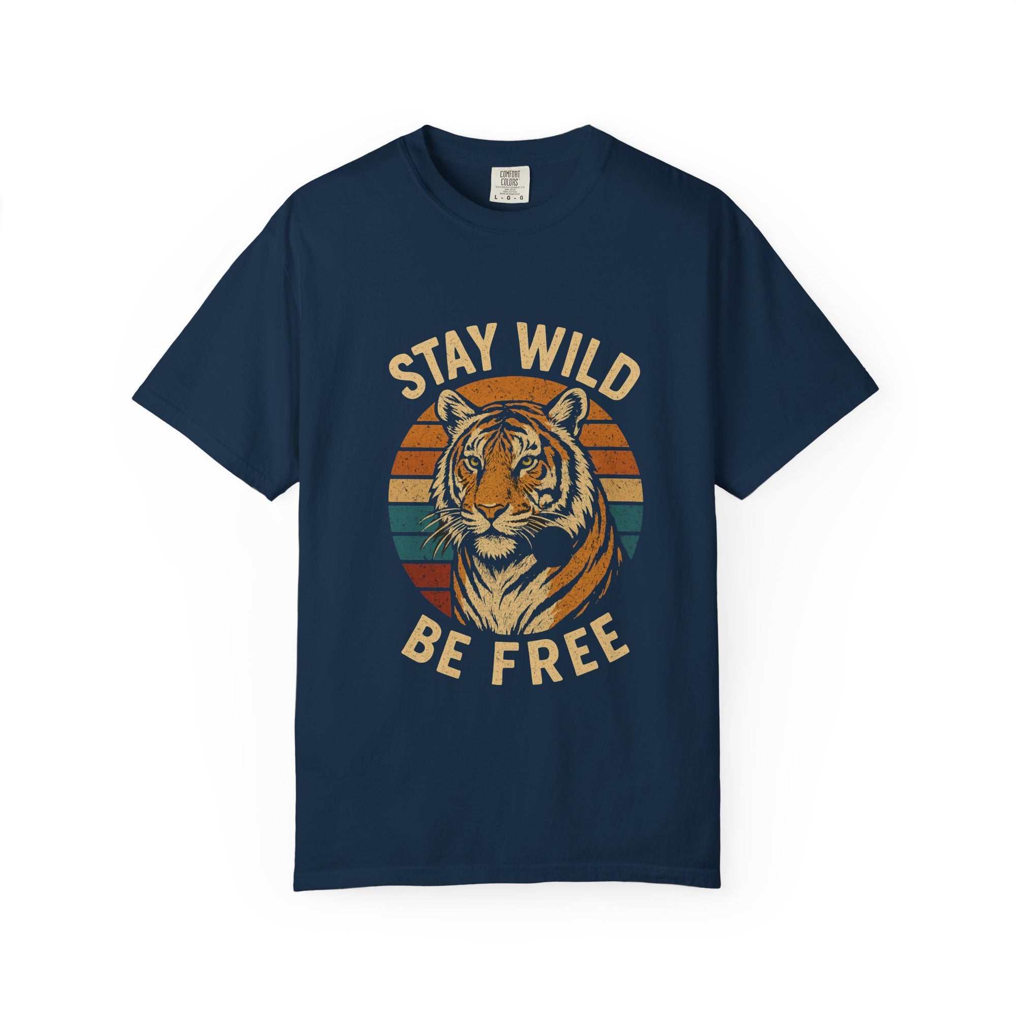 Stay Wild, Be Free Tiger T-Shirt, Unisex Graphic Tee, Nature Lover Gift, Casual Wear, Vintage Style, Eco-Friendly Fashion