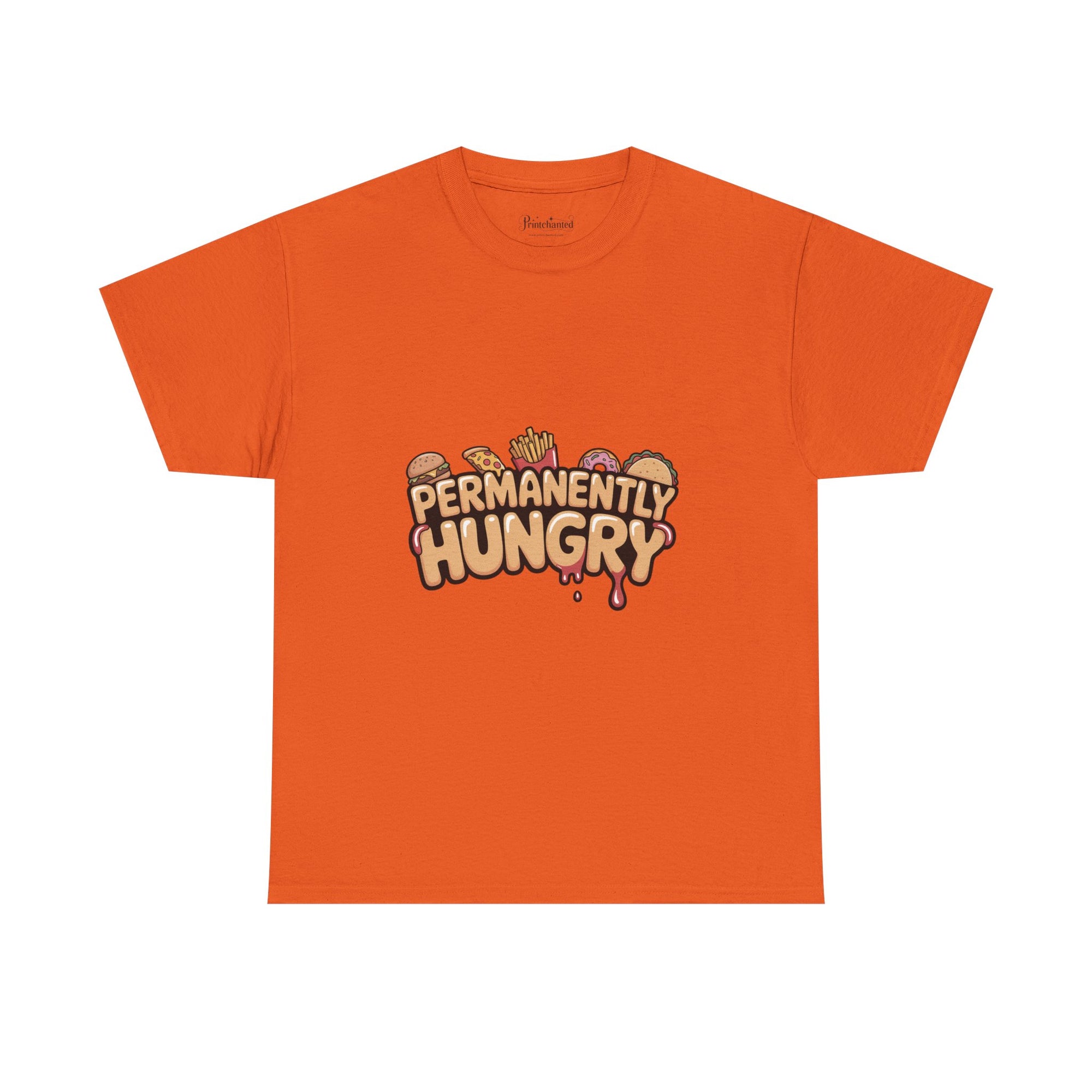 Permanently Hungry Tee, Funny Unisex Cotton T-Shirt, Gift for Food Lovers, Casual Wear, Quirky Humor Apparel