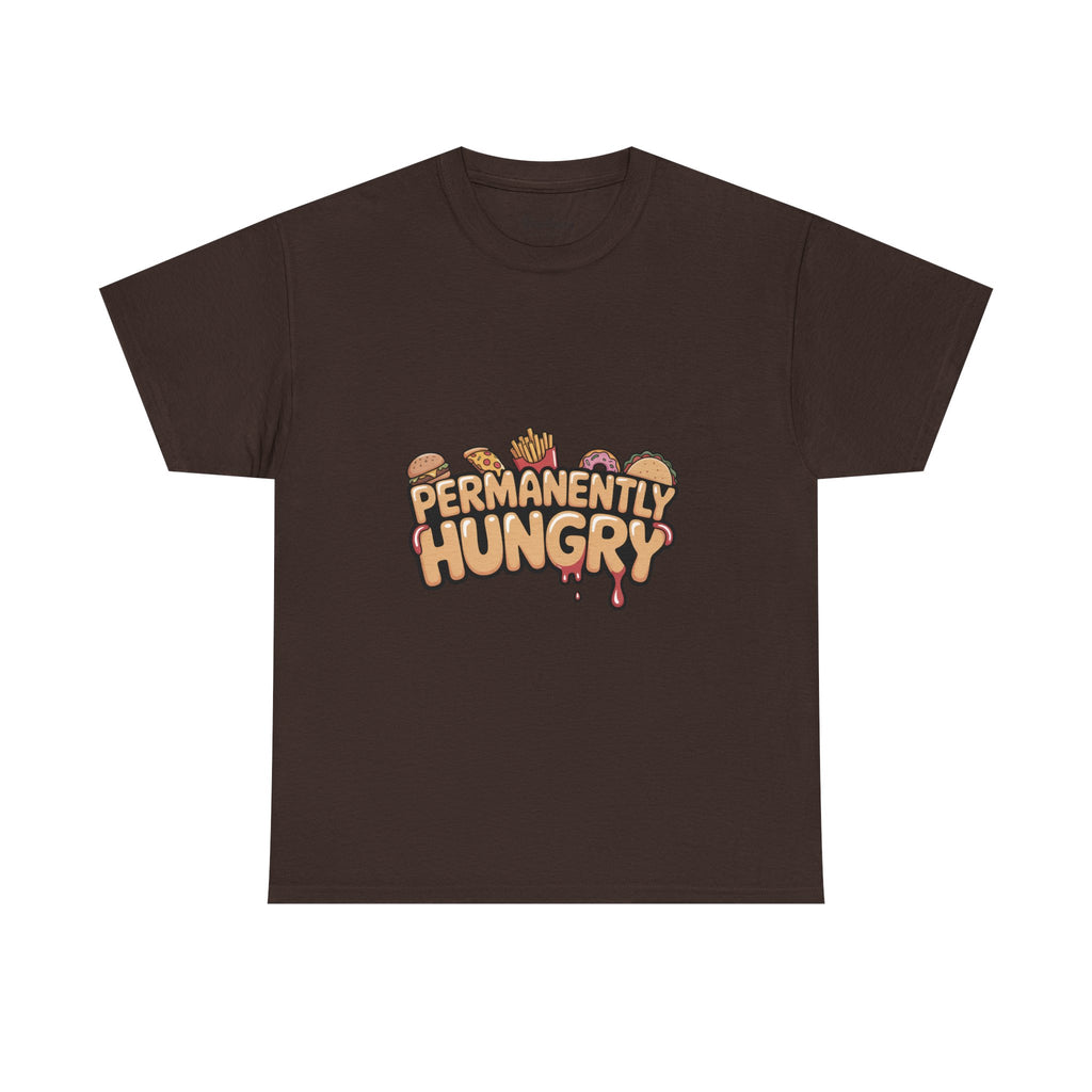 Permanently Hungry Tee, Funny Unisex Cotton T-Shirt, Gift for Food Lovers, Casual Wear, Quirky Humor Apparel