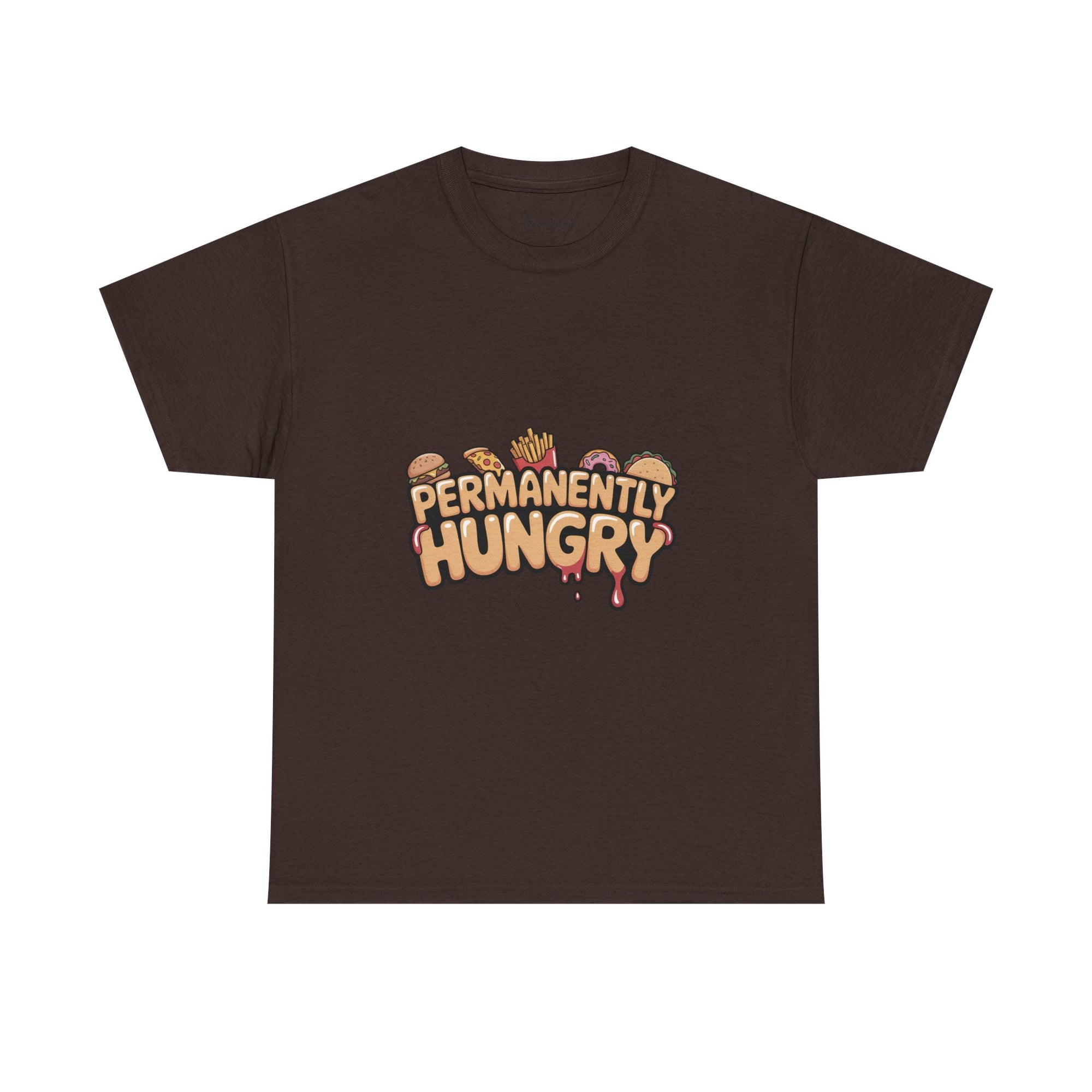 Permanently Hungry Tee, Funny Unisex Cotton T-Shirt, Gift for Food Lovers, Casual Wear, Quirky Humor Apparel