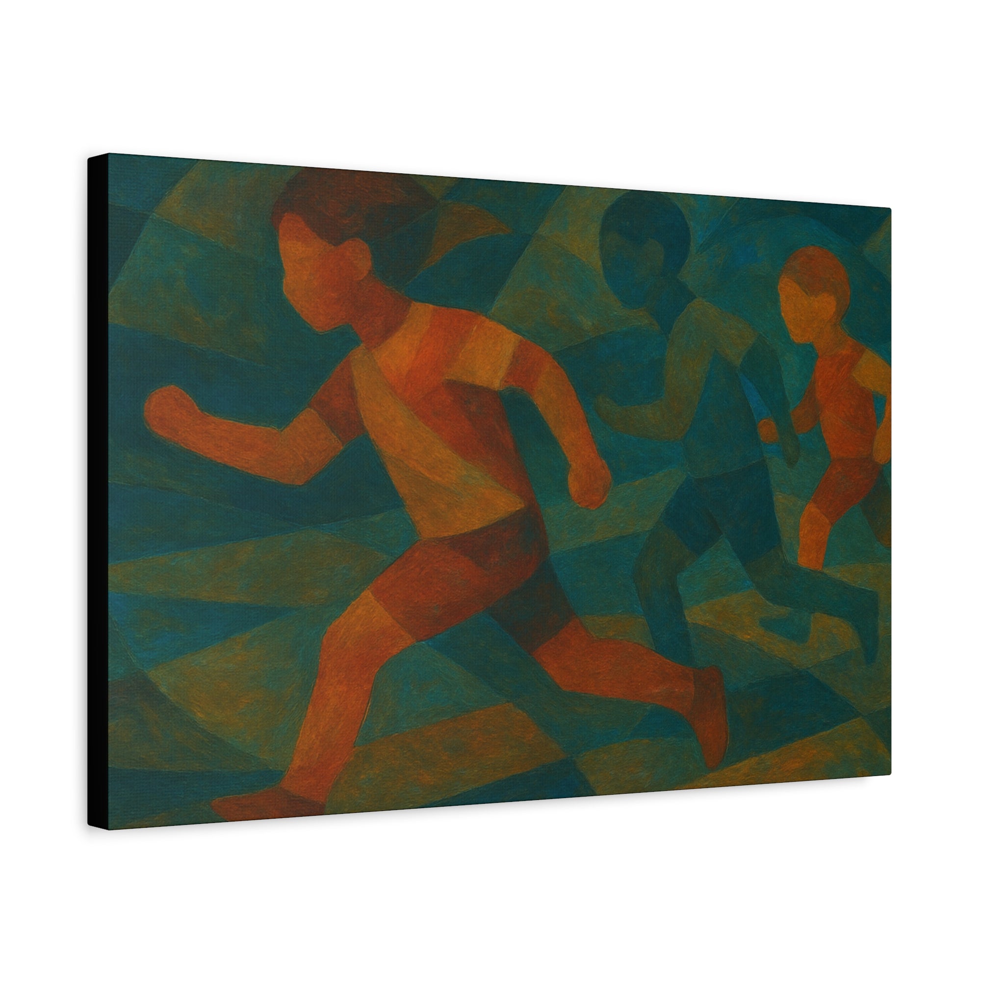 Dynamic Kids Running Canvas Art, Motivational Wall Decor, Playroom Decoration, Youthful Energy Artwork, Fun Gift for Kids' Room