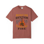 Rhythmic Fire T-Shirt, Music Lover Tee, Festival Apparel, Unisex Gift, Casual Wear, Band Merchandise