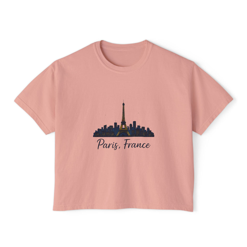 Paris Skyline Women's Boxy Tee | Cute Paris Shirt, Travel Tee, Gift for Paris Lovers, Adventure T-Shirt, Vacation Style