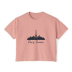 Paris Skyline Women's Boxy Tee | Cute Paris Shirt, Travel Tee, Gift for Paris Lovers, Adventure T-Shirt, Vacation Style