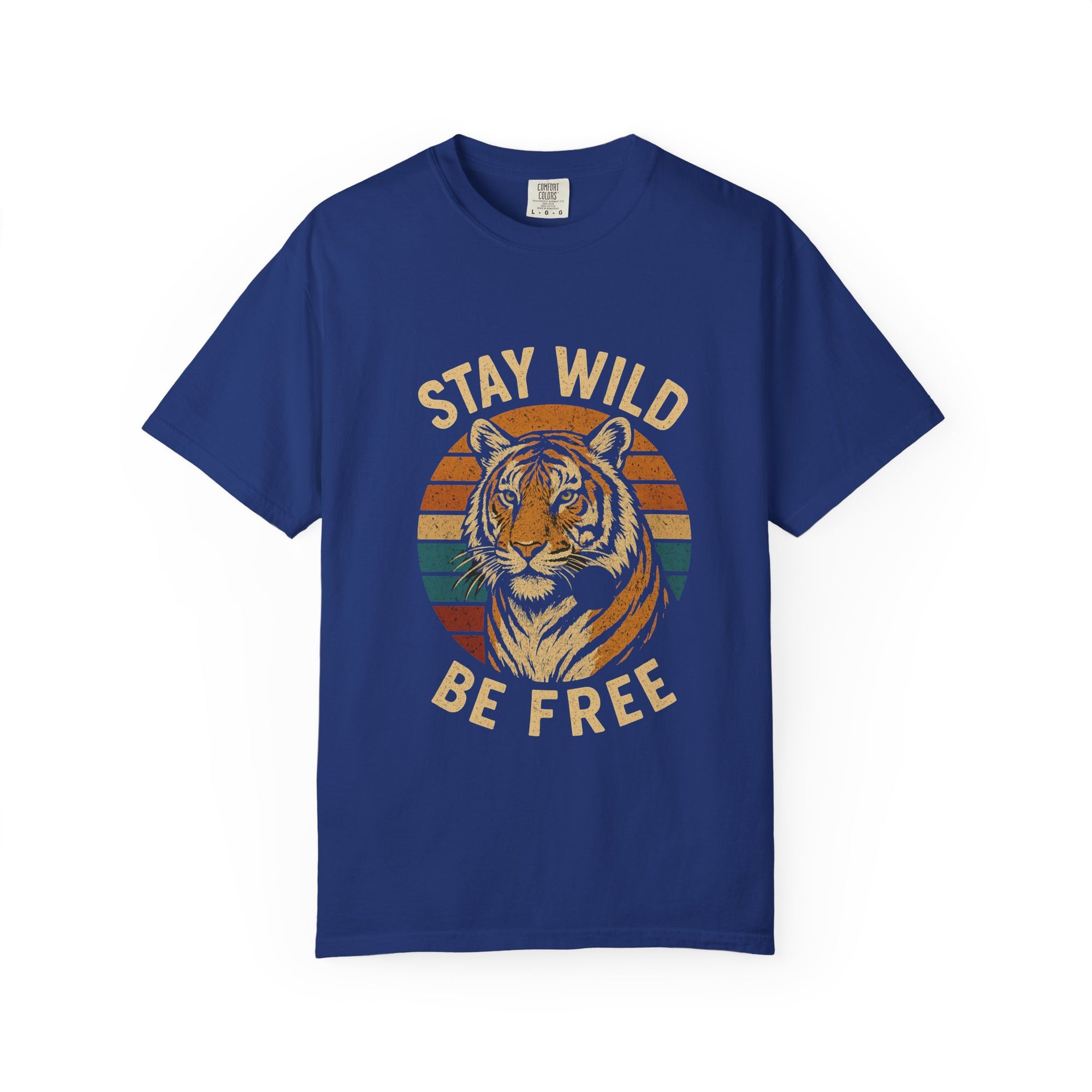 Stay Wild, Be Free Tiger T-Shirt, Unisex Graphic Tee, Nature Lover Gift, Casual Wear, Vintage Style, Eco-Friendly Fashion