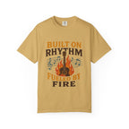 Rhythmic Fire T-Shirt, Music Lover Tee, Festival Apparel, Unisex Gift, Casual Wear, Band Merchandise