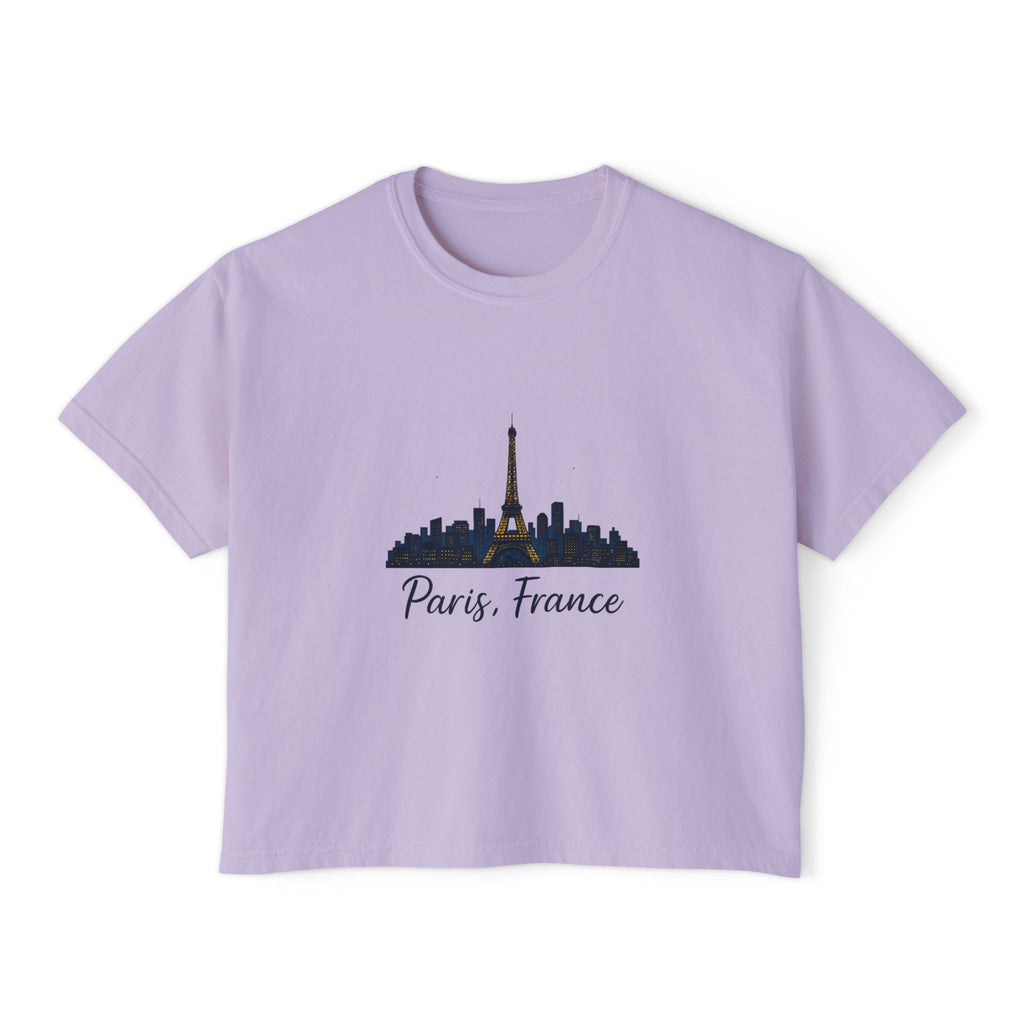Paris Skyline Women's Boxy Tee | Cute Paris Shirt, Travel Tee, Gift for Paris Lovers, Adventure T-Shirt, Vacation Style
